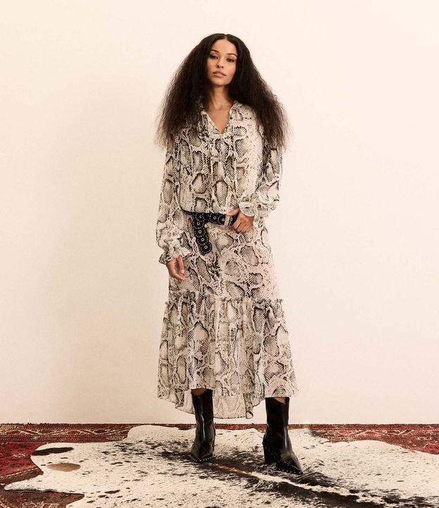 Vestido Midi em Chiffon com Estampa Animal Print - 2