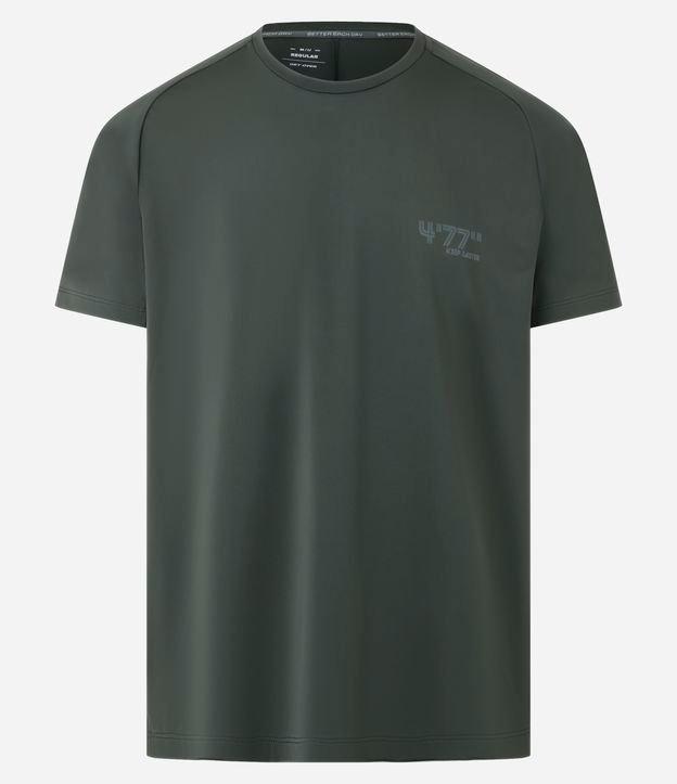 Camiseta Esportiva em Tecnologia Dry com Estampa Laser Curt e Cava Raglan - 1