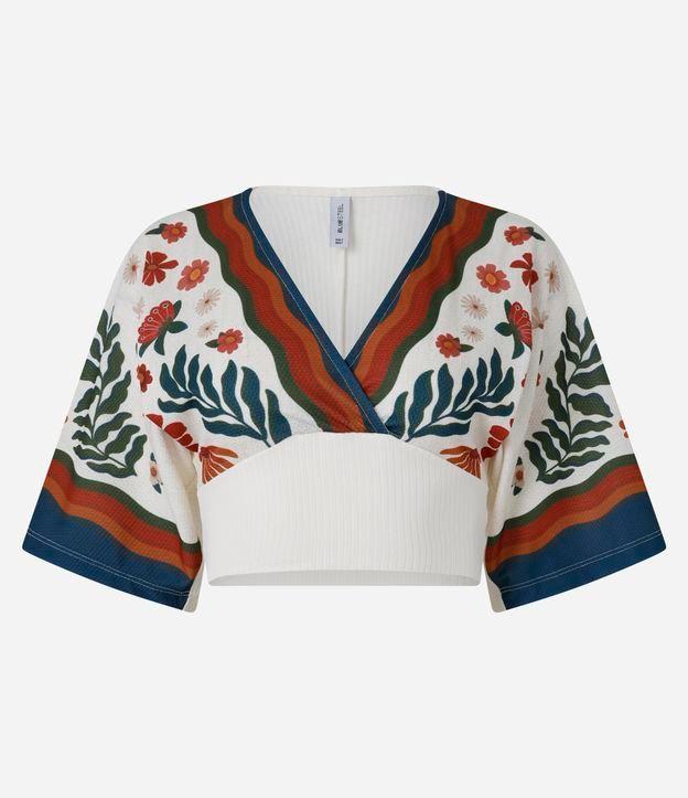 Blusa Texturizada com Estampa de Favinhos - 1
