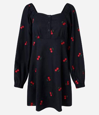 Vestido Curto em Viscose com Abotoamento Frontal