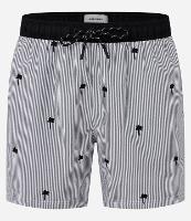 Bermuda em Anaruga com Cós Elástico Listras e Bordado de Coqueiro - 2