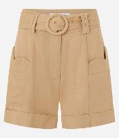 Short Curto em Viscose e Linho com Cinto Faixa e Fivela Redonda - 1