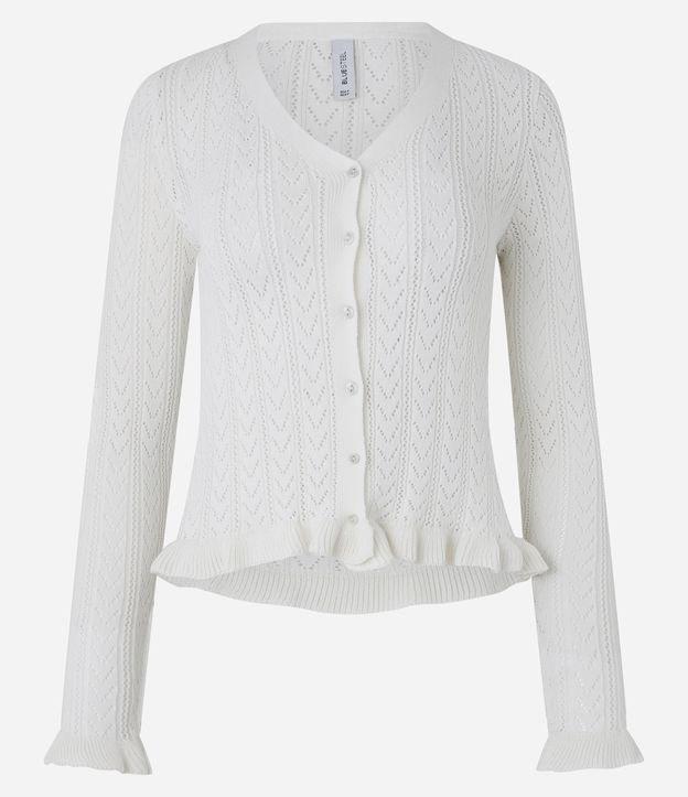 Blusa em Tricô com Botões e Babadinho na Barra - 1