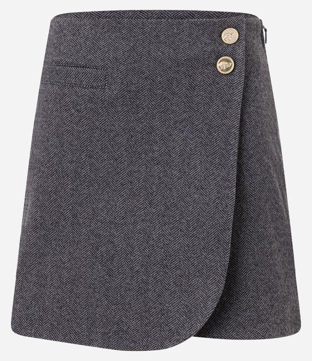 Saia Curta em Polivelour Transpassada - 1