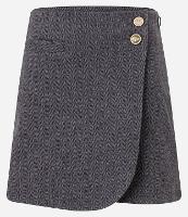 Saia Curta em Polivelour Transpassada - 1