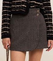 Saia Curta em Polivelour Transpassada - 3