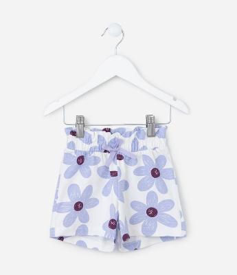 Short Infantil com Estampa Floral - Tam 1 a 6 Anos