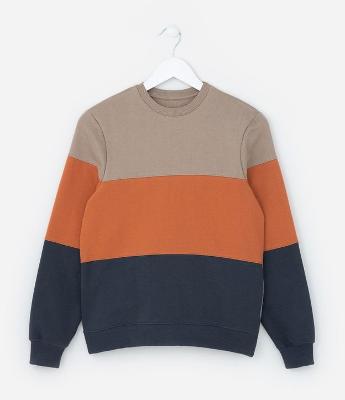 Blusão Infantil Quentinho com Estampa Bloco De Cor - Tam 5 a 14 Anos