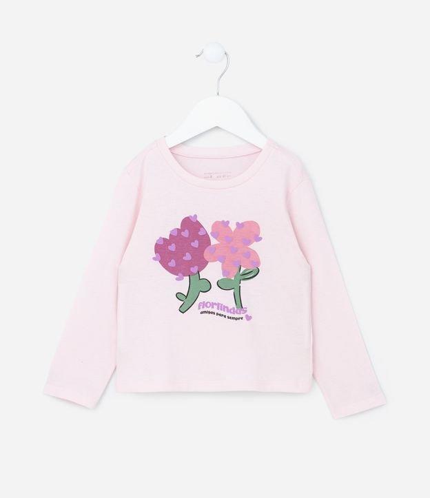 Blusa Infantil com Estampa de Flores - Tam 1 a 6 Anos - 1