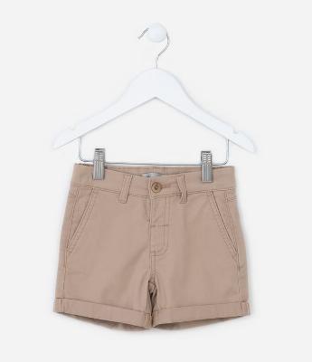 Bermuda Infantil com Bolso Faca e Barra Dobrada - Tam 1 a 5 Anos