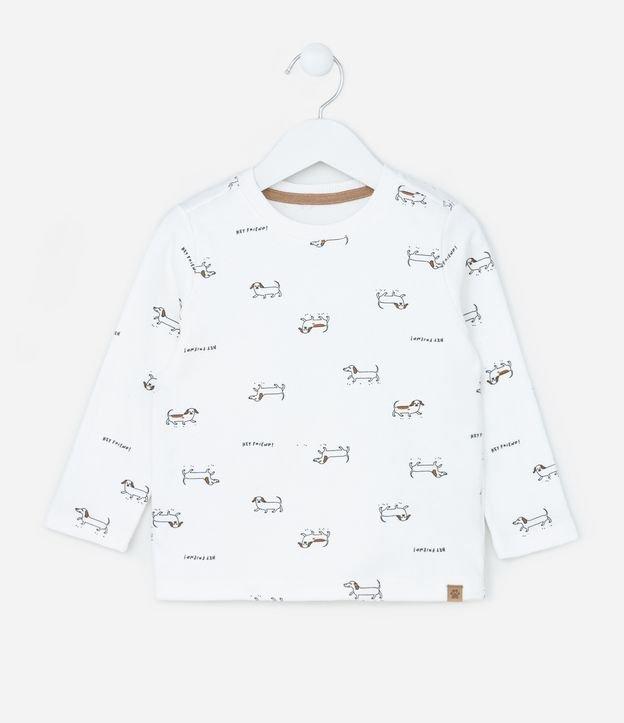 Camiseta Infantil com Estampa de Cachorrinho - Tam 1 a 6 Anos - 1