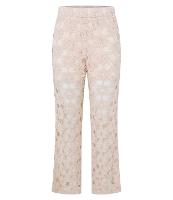 Calça Reta Cintura Alta com Efeito Crochê - 1