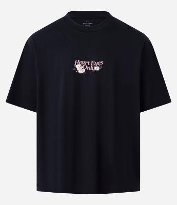Camiseta Oversized em Algodão com Estampa Lettering com Urso Cupido