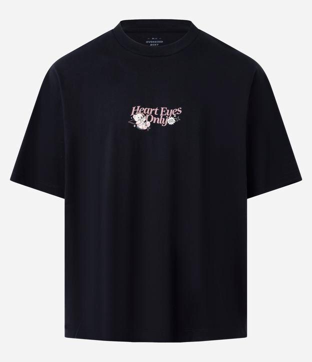 Camiseta Oversized em Algodão com Estampa Lettering com Urso Cupido - 1