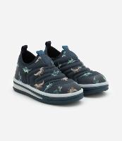 Tênis Infantil Calce Fácil com Estampa de Dinos e Sola com Luzinhas Led -Tam 20 ao 27 - 1