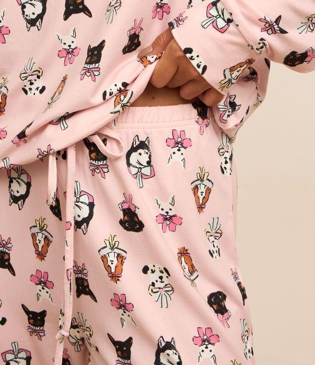 Pijama Longo Com Toque Suave e Estampa de Cachorro - 2