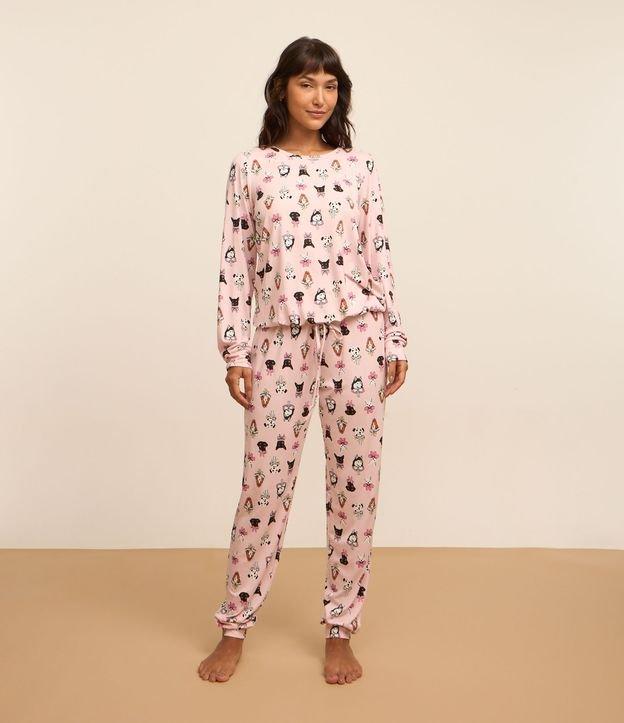 Pijama Longo Com Toque Suave e Estampa de Cachorro - 3