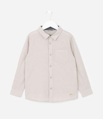 Camisa Básica Infantil em Oxford com Bolso - Tam 1 a 5/6 Anos