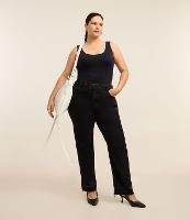 Calça Reta Cintura Média Jeans Elastano Curve & Plus Size - 2