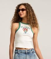 Regata em Algodão com Viés Contrastante e Estampa de Flores - 2