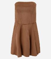 Vestido Curto em Suede Corsetado com Lastex - 1