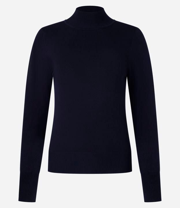 Blusa em Viscose com Gola Alta e Lacinho Bordado - 1