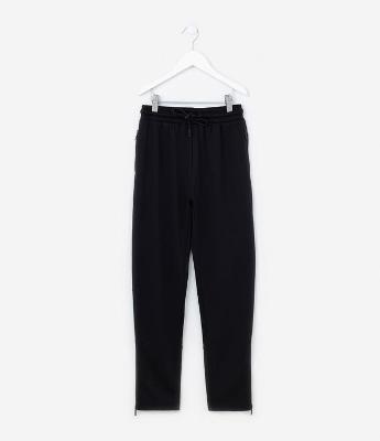 Calça Infantil Texturizada com Zíper - Tam 5 a 14 Anos