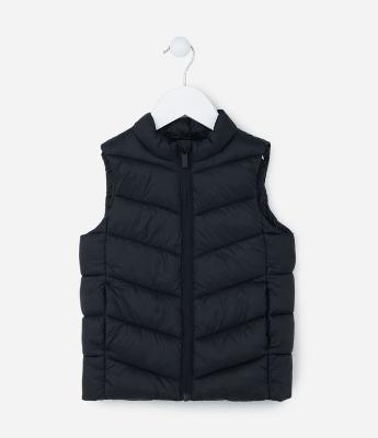 Colete Puffer Infantil Básico em Microfibra - Tam 1 a 4  Anos