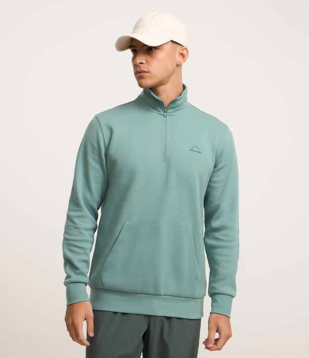 Blusão Esportivo Duplo em Algodão com Gola Alta - 2