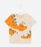 Camiseta Infantil com Estampa Interativa de Dino - Tam 1 a 6 Anos - 1