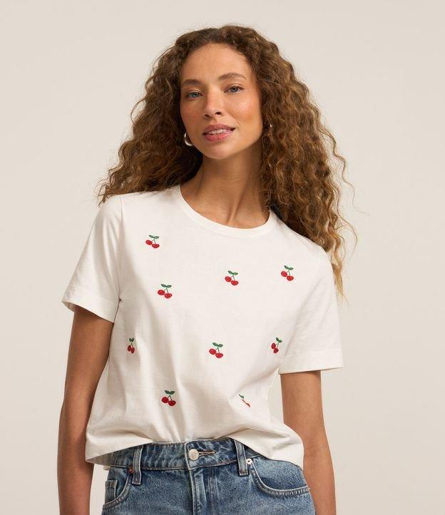 Camiseta T-shirt em Algodão com Bordado de Cereja - 2