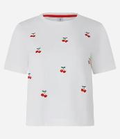 Camiseta T-shirt em Algodão com Bordado de Cereja - 1