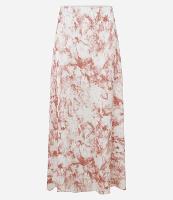 Saia New Midi Acetinada com Estampa Manchadinha - 1