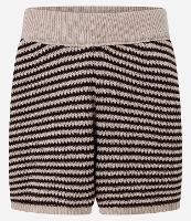 Short em Tricô Listrado com Cós Contrastante - 1