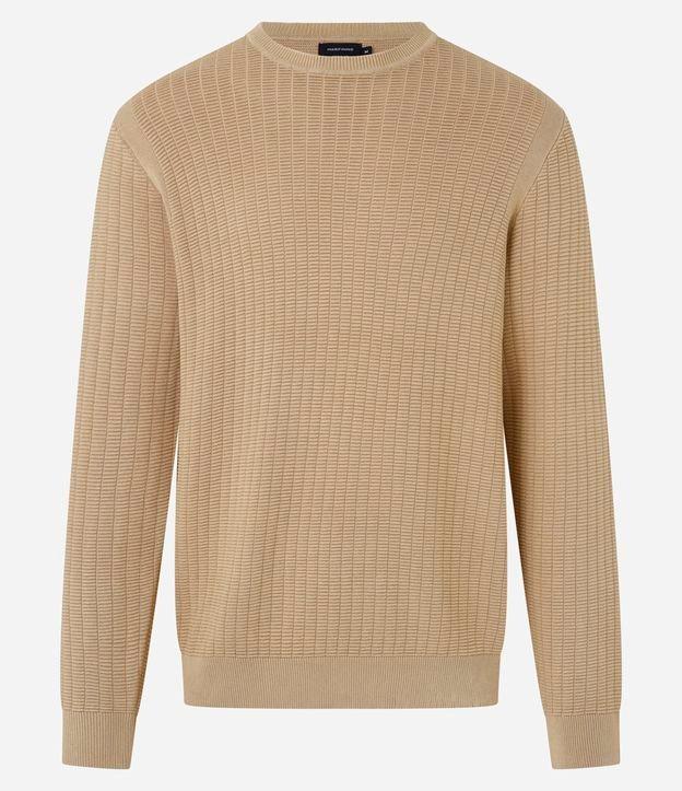 Suéter em Malha com Textura Xadrez Grid - 1