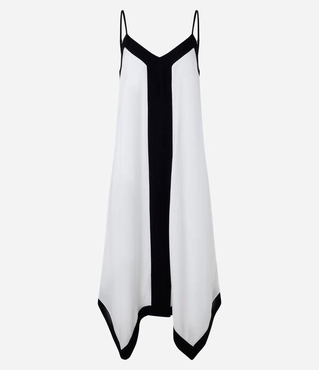 Vestido de Alcinha Midi em Viscose com Barra Assimétrica - 1