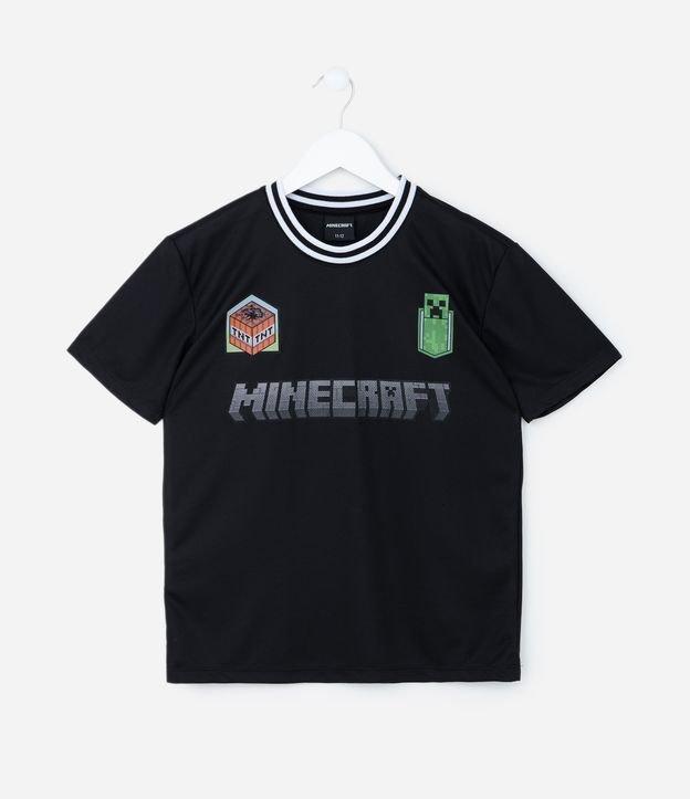 Camiseta Esportiva Infantil com Estampa Frente e Costas Minecraft - Tam 5 a 14 anos - 1
