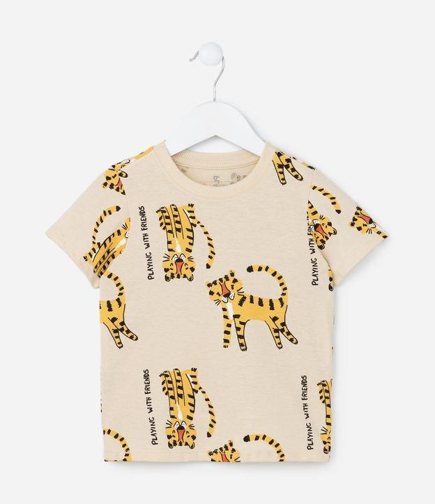 Camiseta Infantil com Estampa de Tigrinhos - Tam 1 a 6 Anos - 1