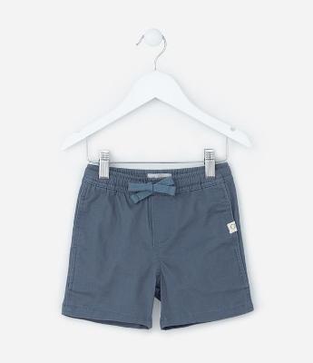 Bermuda Infantil em Sarja com Cós Elástico e Etiqueta no Bolso - Tam 1 a 5 Anos