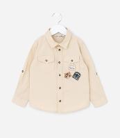 Camisa Infantil em Sarja com Patchs Raposa e Dino - Tam 1 a 6 Anos - 1