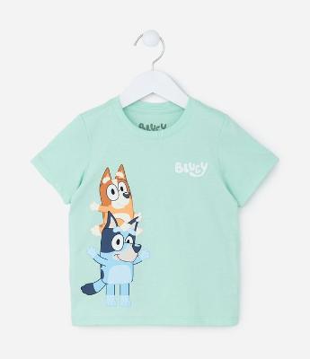 Camiseta Infantil com Estampa Bluey e Bingo - Tam 2 a 6 Anos