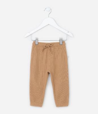 Calça Jogger Infantil Texturizada - Tam 0 a 18 meses
