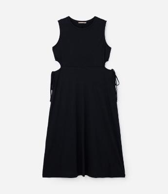 Vestido Midi Algodão com Recortes Laterais Curve & Plus Size