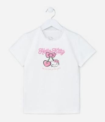 Camiseta Infantil com Estampa da Hello Kitty - Tam 5 a 14 Anos