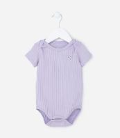 Body Infantil Canelado com Estampa de Florzinha - Tam RN a 18 meses - 1