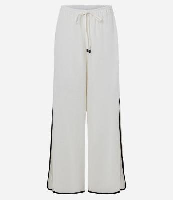 Saída de Praia Calça Sportcore em Linho e Viscose com Listras Laterais