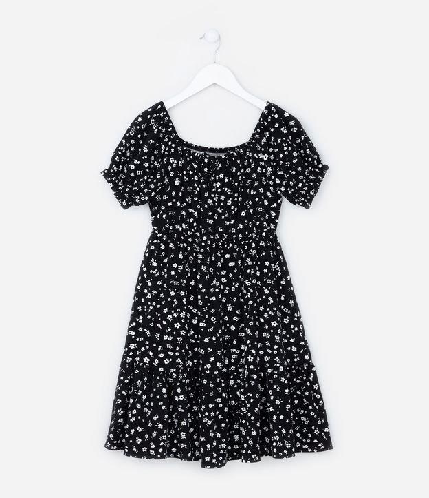 Vestido Infantil em Viscose com Estampa Floral - Tam 5 a 14 Anos - 1