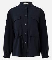 Jaqueta Parka em Viscose com Tencel na Cintura e Gola Alta - 1