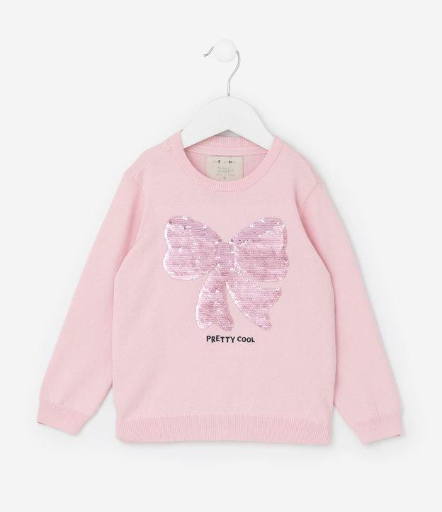 Suéter Infantil em Tricô com Bordado em Paetês - Tam 1 a 5 Anos - 1