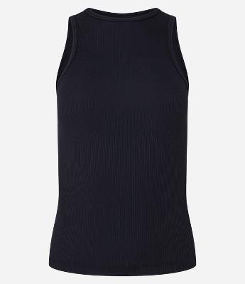 Blusa Sem Manga em Ribana com Gola Redonda